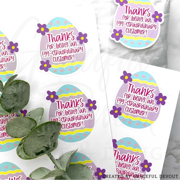 Thanks For Being An Egg-straordinary Customer!-2”(inch) Sticker (96ct.)[GD53-96] - Picture 4 of 4